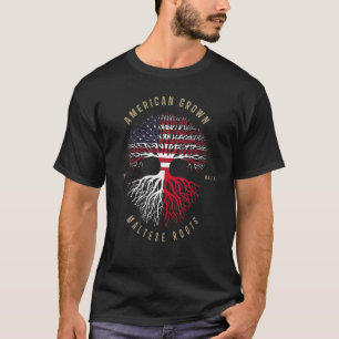USA & Malta Flags American Grown Maltese Roots T-Shirt