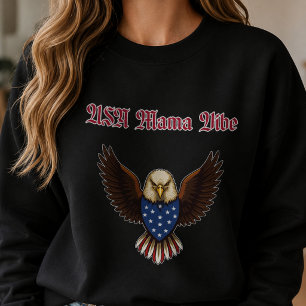 USA Mama Vibe Patriotic American Mum Life Design Sweatshirt