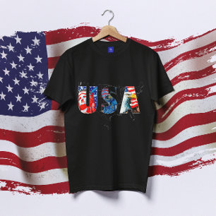 USA Map American Flag 4th of July Independence day T-Shirt