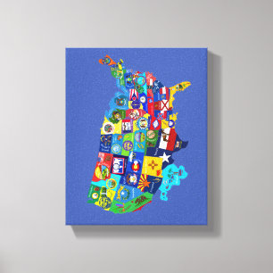 USA Map Canvas Print