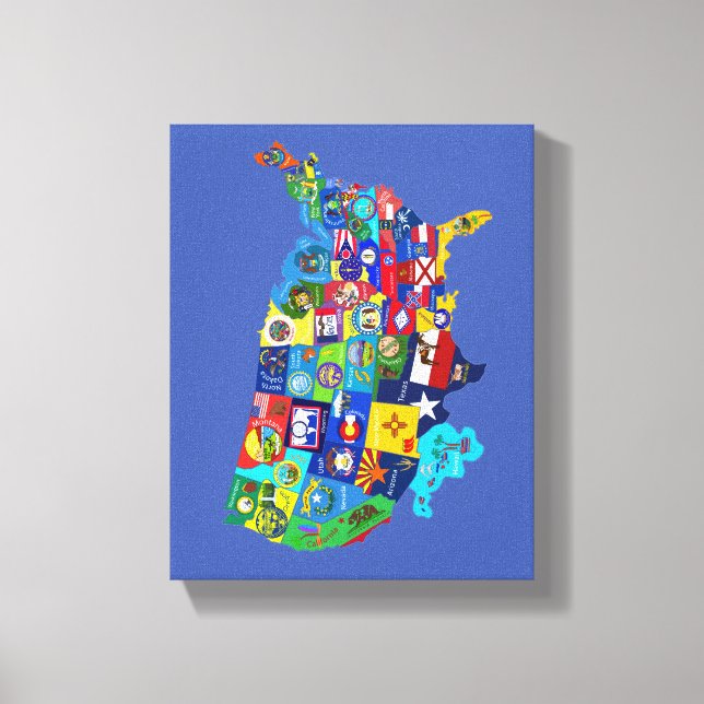 USA Map Canvas Print (Front)