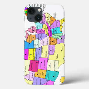 USA Map Covered iPhone 13 Case