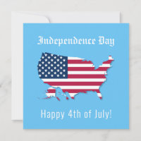 USA Map Flag Independence Day Happy July 4th Card