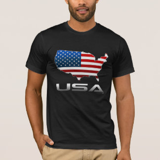 USA: Map & Flag T-Shirt