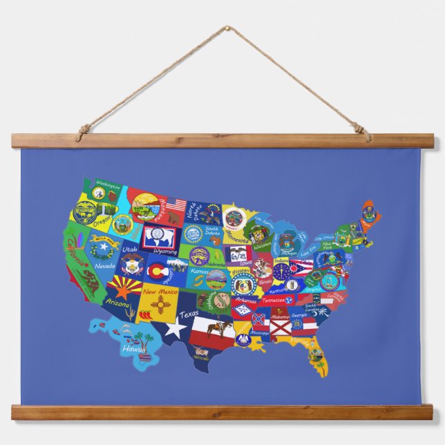 USA MAP  HANGING TAPESTRY (Front)