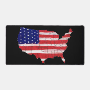 USA Map In Flag Colours Desk Mat