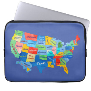 USA Map Laptop Sleeve