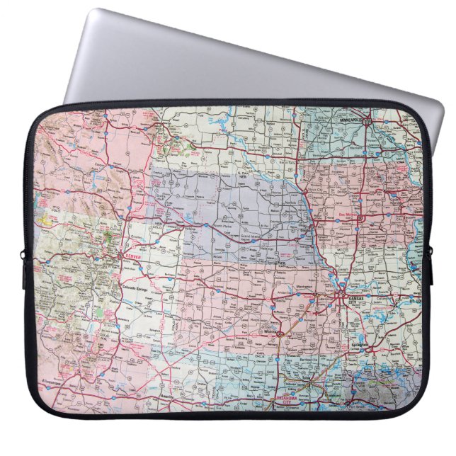 USA Map Laptop Sleeve (Front)
