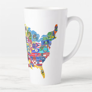 USA Map Latte Mug