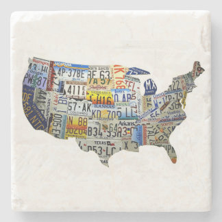 USA Map Marble Coaster