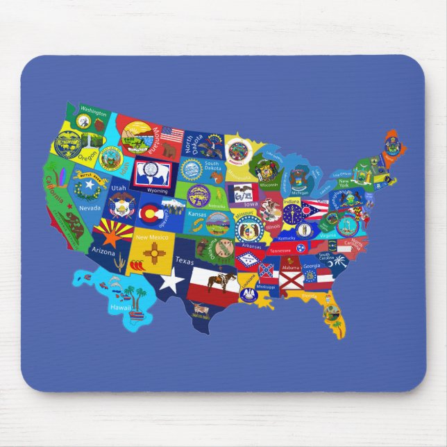 USA Map Mouse Mat (Front)