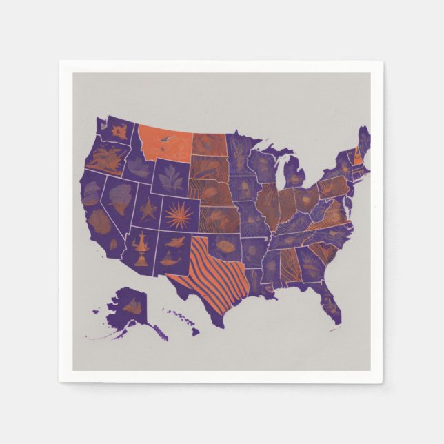 USA Map Napkin (Front)