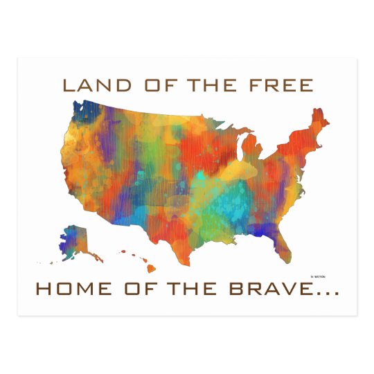 USA MAP - Postcard