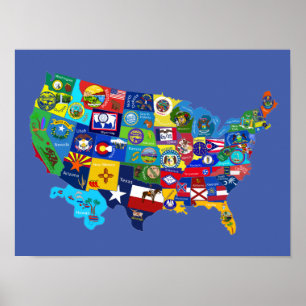USA Map Poster