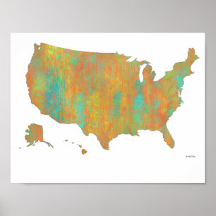USA Map Poster