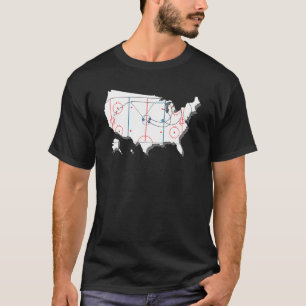 Usa Map Shaped Hockey Rink Hockey Pride For Men Wo T-Shirt