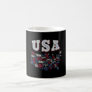 USA Map U.S. states America Coffee Mug