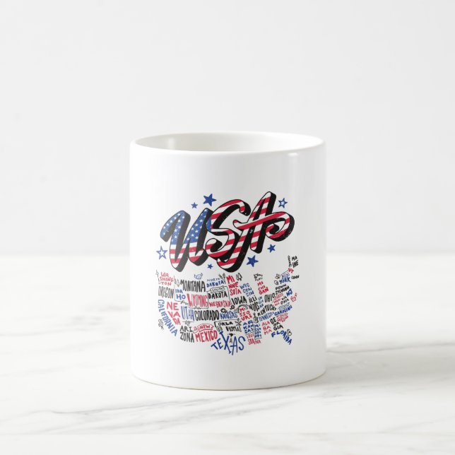 USA Map U.S. states America Coffee Mug (Center)