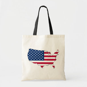 Usa Map, United States flag Tote Bag