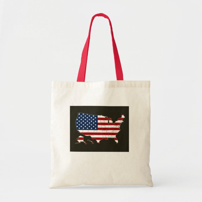 USA map with american flag Tote Bag (Front)