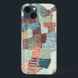 USA Map with States in Words iPhone 13 Case<br><div class="desc">© Michael Mullan / Wild Apple.  The image shows a map of the United States with the states written out in a modern way. Every state is written in such a way that it fits in the map.</div>