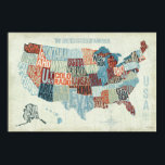 USA Map with States in Words Poster<br><div class="desc">© Michael Mullan / Wild Apple.  The image shows a map of the United States with the states written out in a modern way. Every state is written in such a way that it fits in the map.</div>