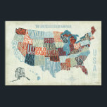 USA Map with States in Words Poster<br><div class="desc">© Michael Mullan / Wild Apple.  The image shows a map of the United States with the states written out in a modern way. Every state is written in such a way that it fits in the map.</div>