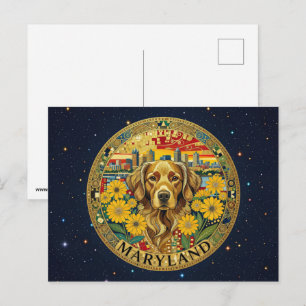 USA Maryland state symbols Postcard