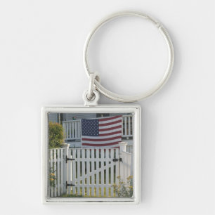 USA, Massachusettes, Gloucester: Patriotic Fence Key Ring