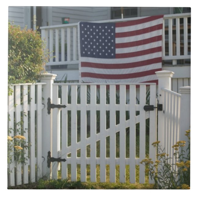USA, Massachusettes, Gloucester: Patriotic Fence Tile (Front)