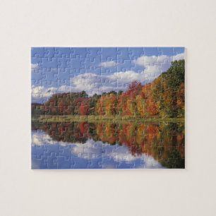 USA, Massachusetts, Acton. Reflection of autumn Jigsaw Puzzle