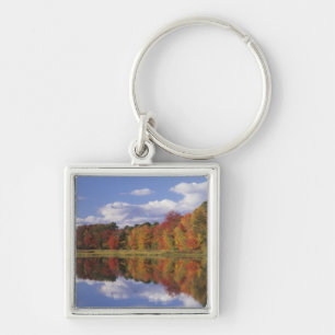 USA, Massachusetts, Acton. Reflection of autumn Key Ring