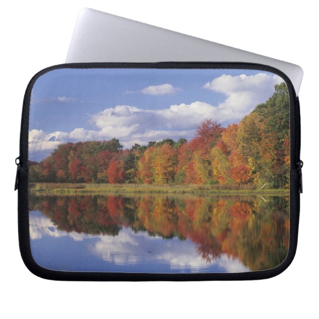 USA, Massachusetts, Acton. Reflection of autumn Laptop Sleeve (Front)