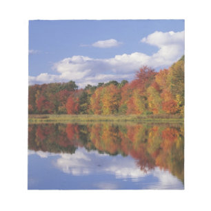 USA, Massachusetts, Acton. Reflection of autumn Notepad