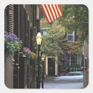 USA, Massachusetts, Boston, Beacon Hill. Square Sticker