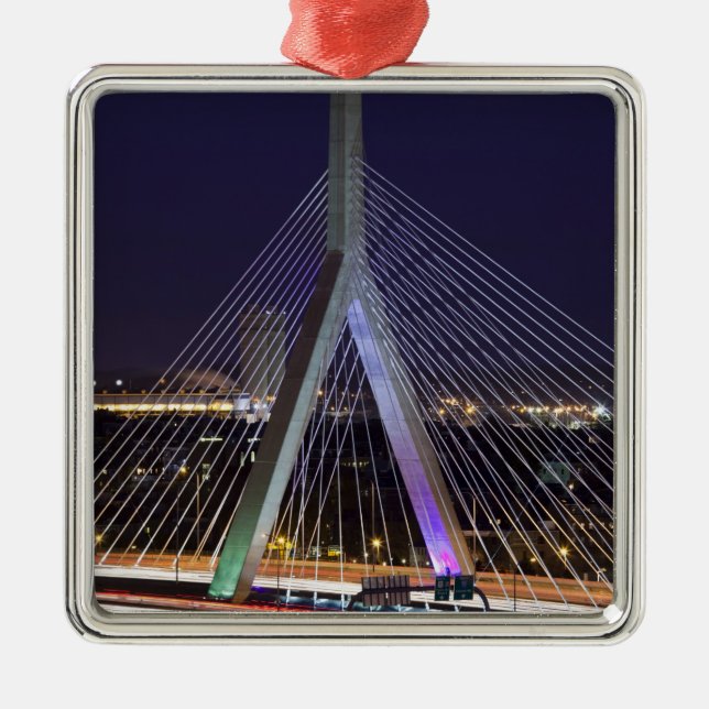 USA, Massachusetts, Boston. Leonard Zakim Metal Tree Decoration (Front)