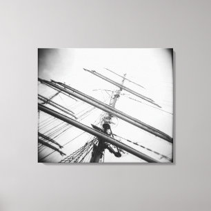 USA, Massachusetts, Boston. Masts of tall ship. Canvas Print