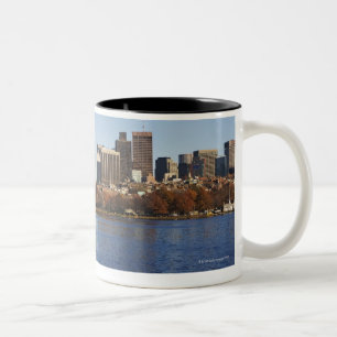 USA, Massachusetts, Boston skyline 2 Two-Tone Coffee Mug