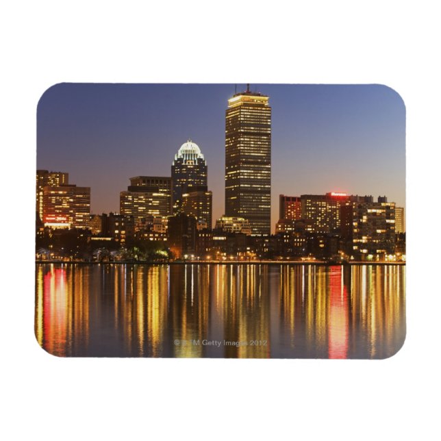 USA, Massachusetts, Boston skyline at dusk 2 Magnet (Horizontal)