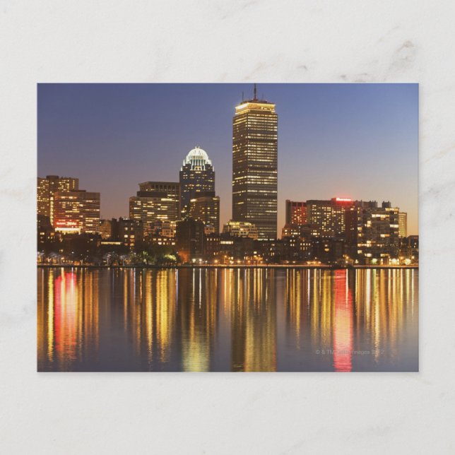 USA, Massachusetts, Boston skyline at dusk 2 Postcard (Front)