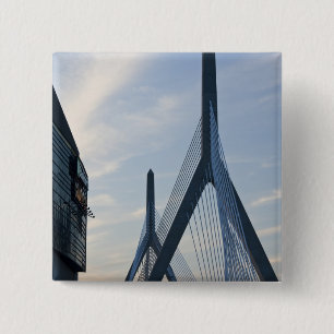 USA, Massachusetts, Boston. The Zakim Bridge. 2 15 Cm Square Badge