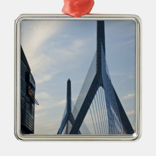 USA, Massachusetts, Boston. The Zakim Bridge. 2 Metal Tree Decoration