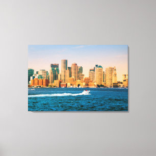 USA, Massachusetts. Boston Waterfront Panorama Canvas Print