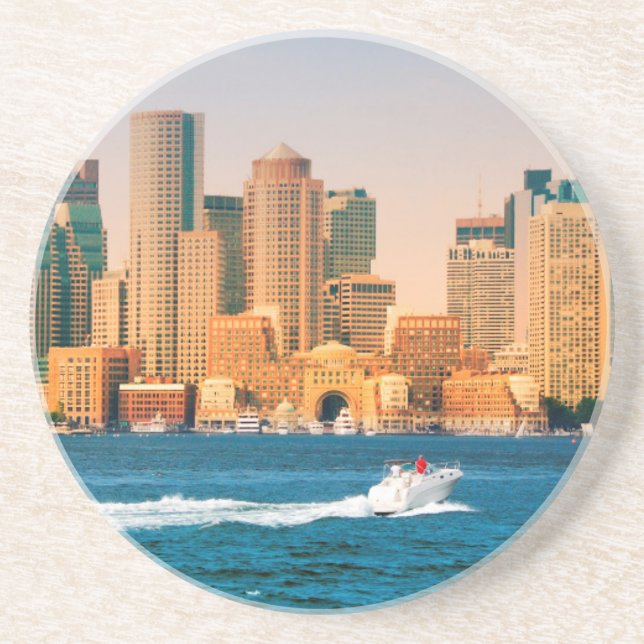 USA, Massachusetts. Boston Waterfront Panorama Coaster (Front)