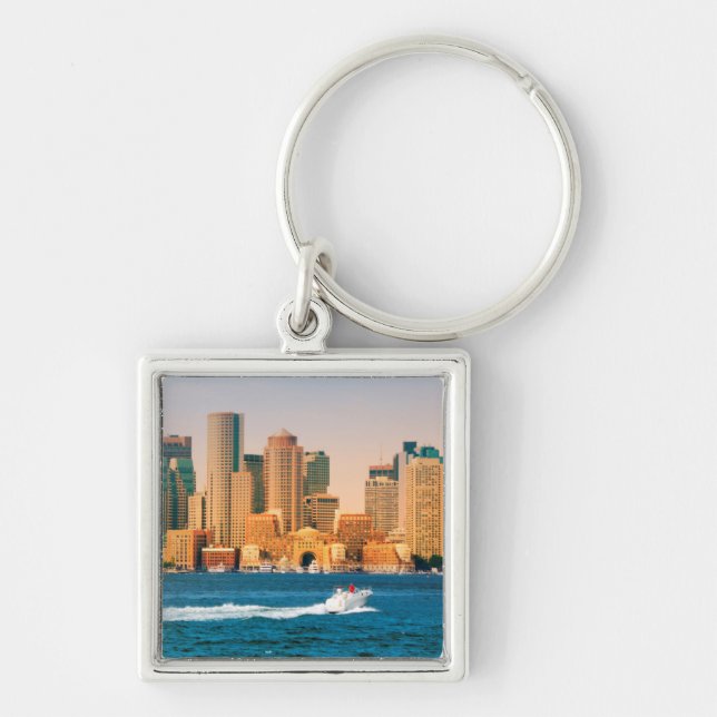 USA, Massachusetts. Boston Waterfront Panorama Key Ring (Front)