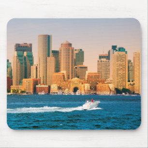 USA, Massachusetts. Boston Waterfront Panorama Mouse Mat