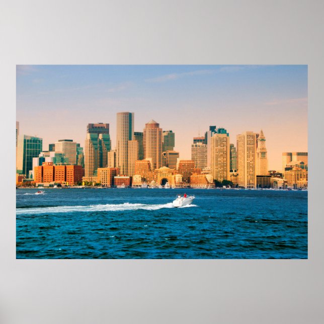 USA, Massachusetts. Boston Waterfront Panorama Poster (Front)