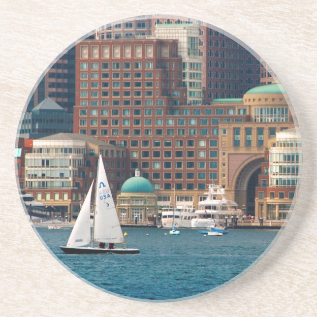 USA, Massachusetts. Boston Waterfront Skyline 2 Coaster (Front)