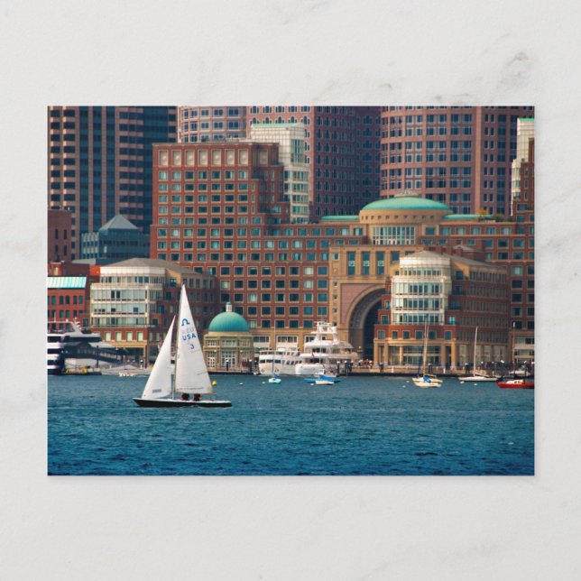 USA, Massachusetts. Boston Waterfront Skyline 2 Postcard (Front)
