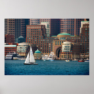 USA, Massachusetts. Boston Waterfront Skyline 2 Poster